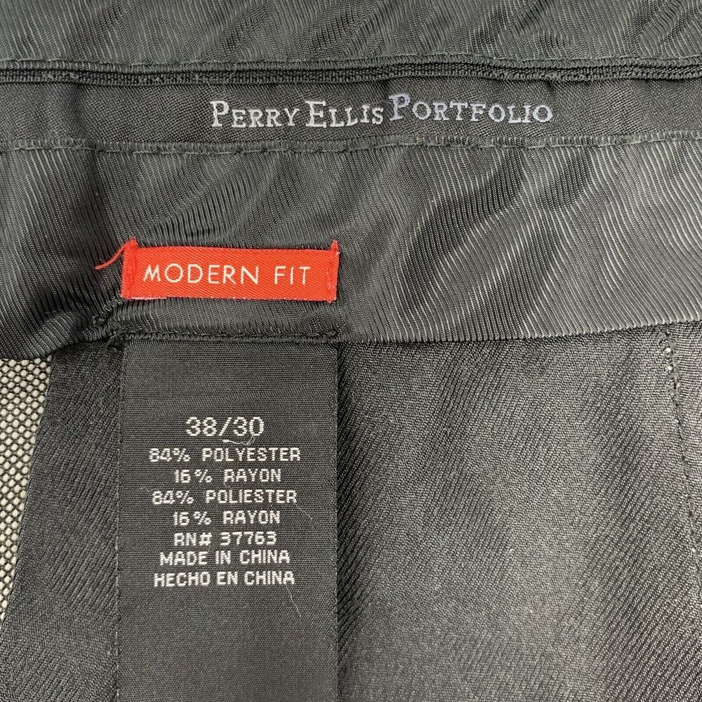 Perry Ellis Modern Fit Brown Geometric Flat Front Men's Pants Size W38 L30 - Picture 2 of 8